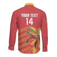 Grenada Football 2026 Custom Long Sleeve Button Shirt Go Spice Boys Nutmeg Red Version