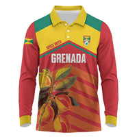 Grenada Football 2026 Custom Long Sleeve Polo Shirt Go Spice Boys Nutmeg Red Version