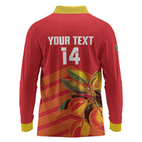 Grenada Football 2026 Custom Long Sleeve Polo Shirt Go Spice Boys Nutmeg Red Version