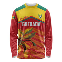 Grenada Football 2026 Custom Long Sleeve Shirt Go Spice Boys Nutmeg Red Version