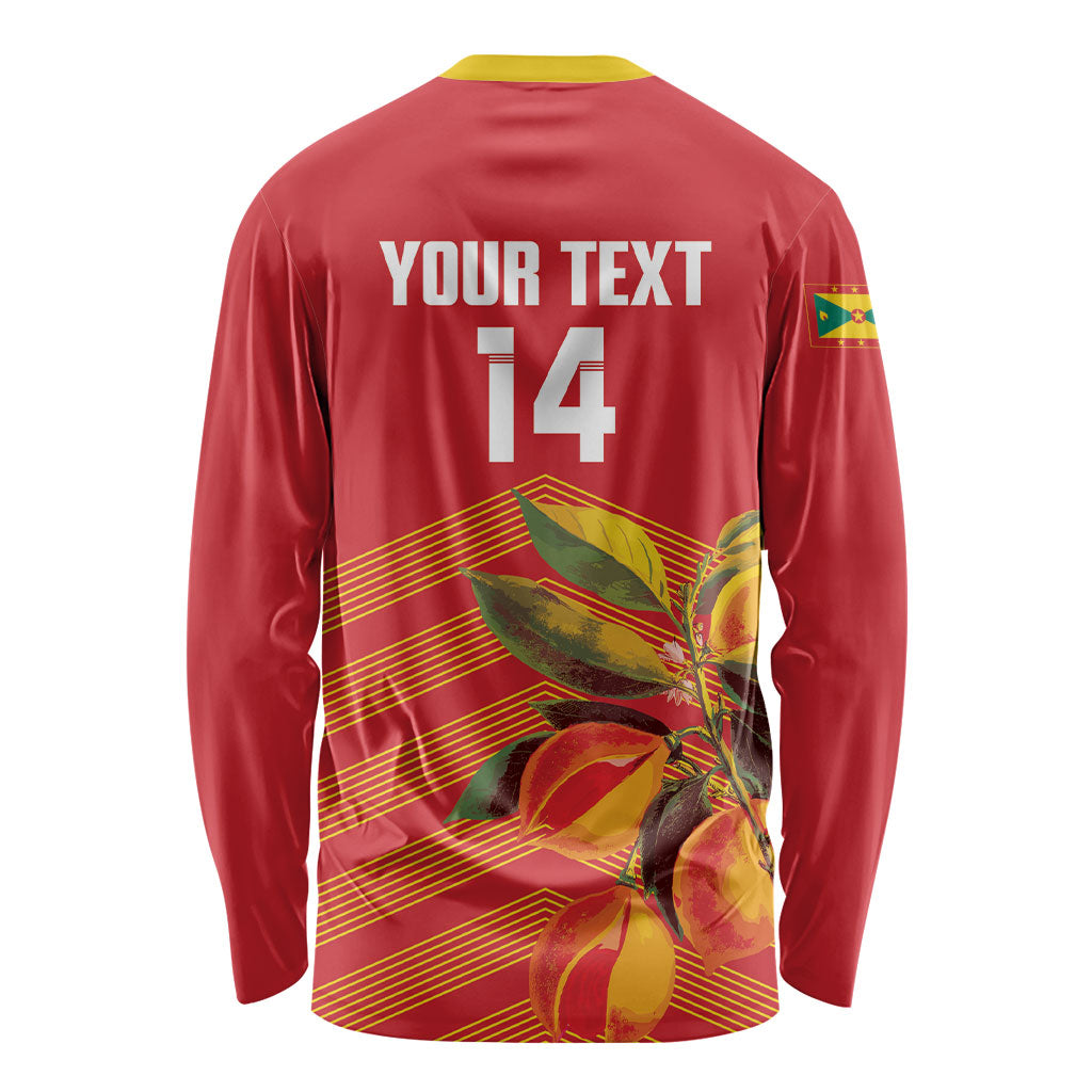 Grenada Football 2026 Custom Long Sleeve Shirt Go Spice Boys Nutmeg Red Version
