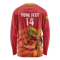 Grenada Football 2026 Custom Long Sleeve Shirt Go Spice Boys Nutmeg Red Version