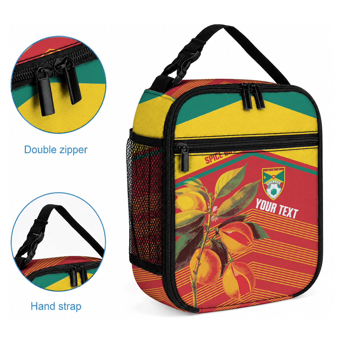 Grenada Football 2026 Custom Lunch Bag Go Spice Boys Nutmeg Red Version