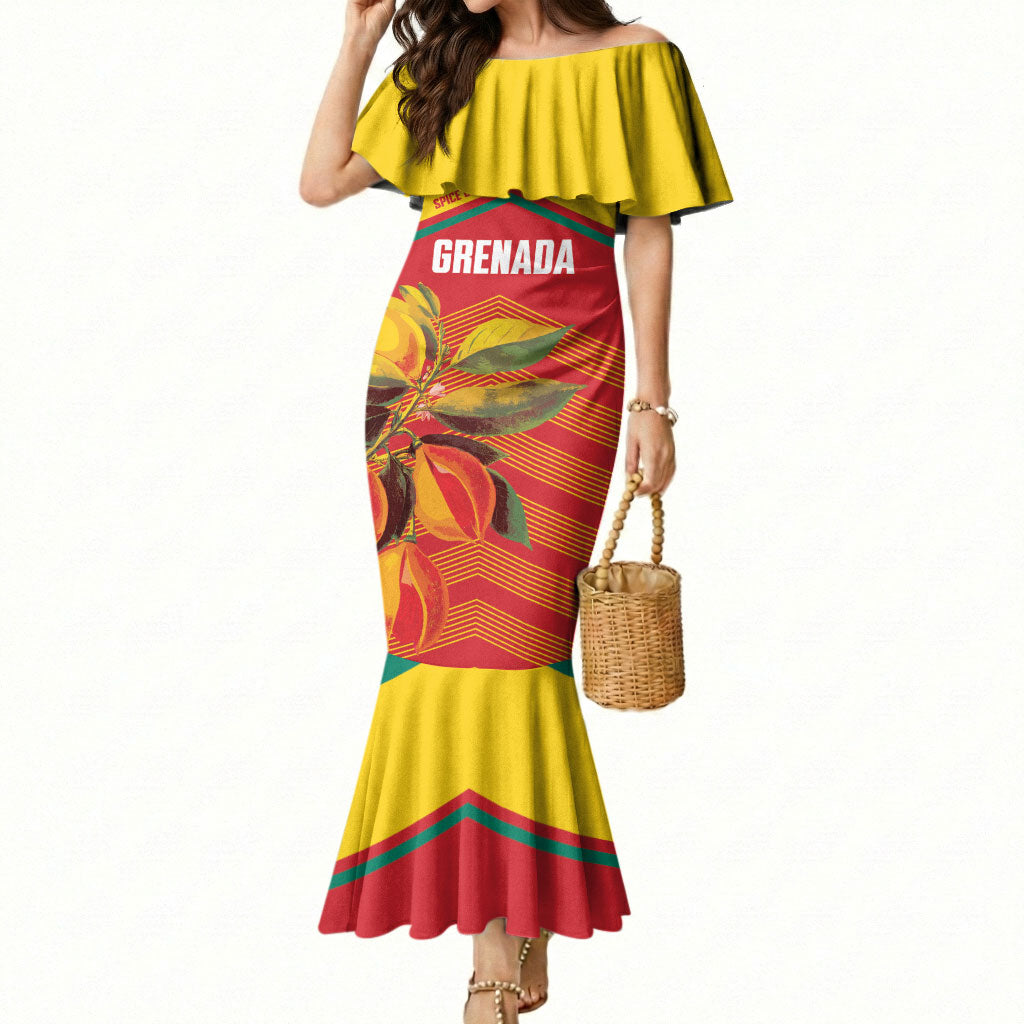 Grenada Football 2026 Custom Mermaid Dress Go Spice Boys Nutmeg Red Version