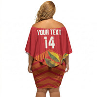 Grenada Football 2026 Custom Off Shoulder Short Dress Go Spice Boys Nutmeg Red Version