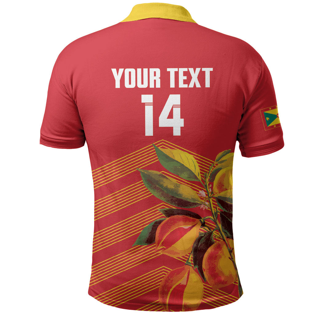 Grenada Football 2026 Custom Polo Shirt Go Spice Boys Nutmeg Red Version