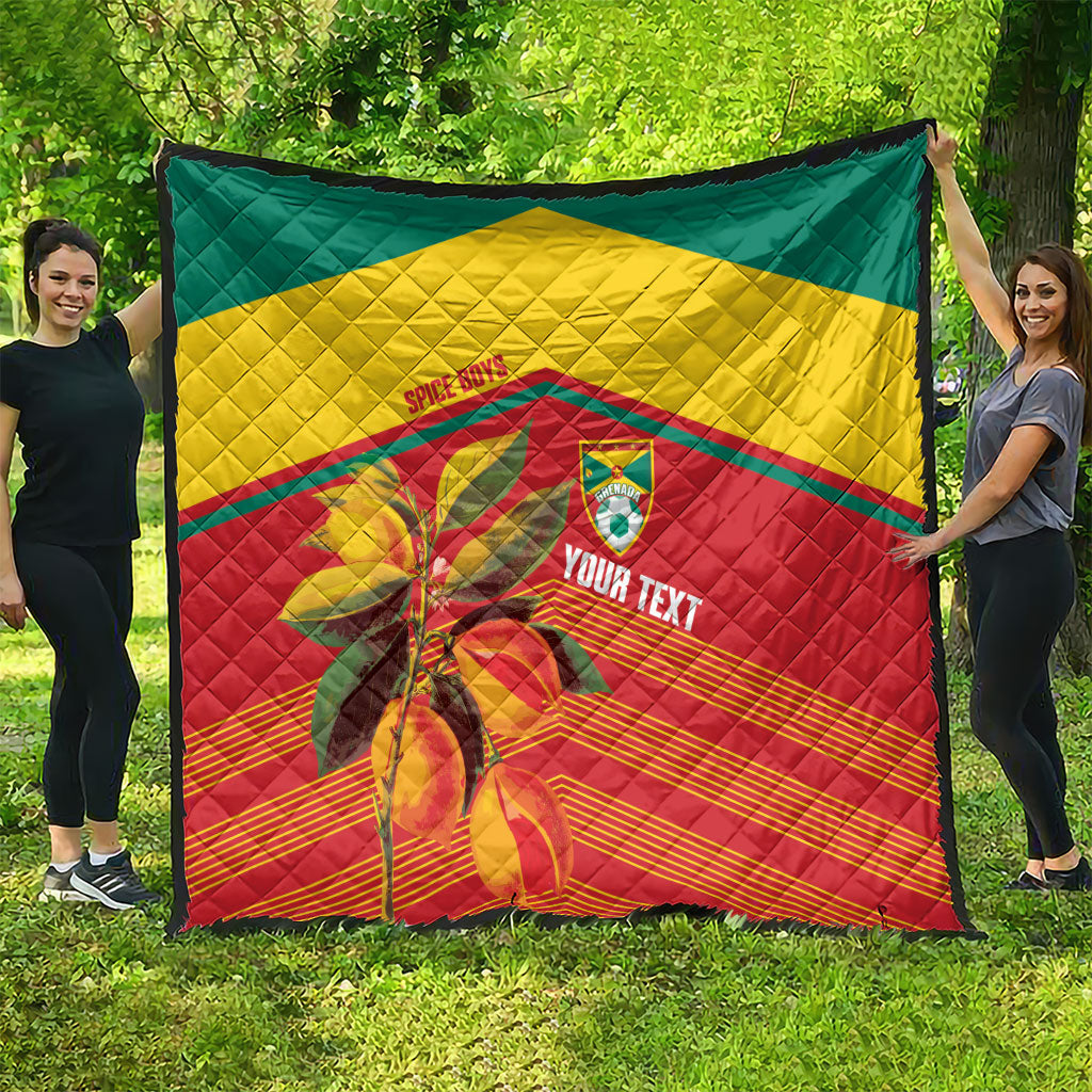 Grenada Football 2026 Custom Quilt Go Spice Boys Nutmeg Red Version