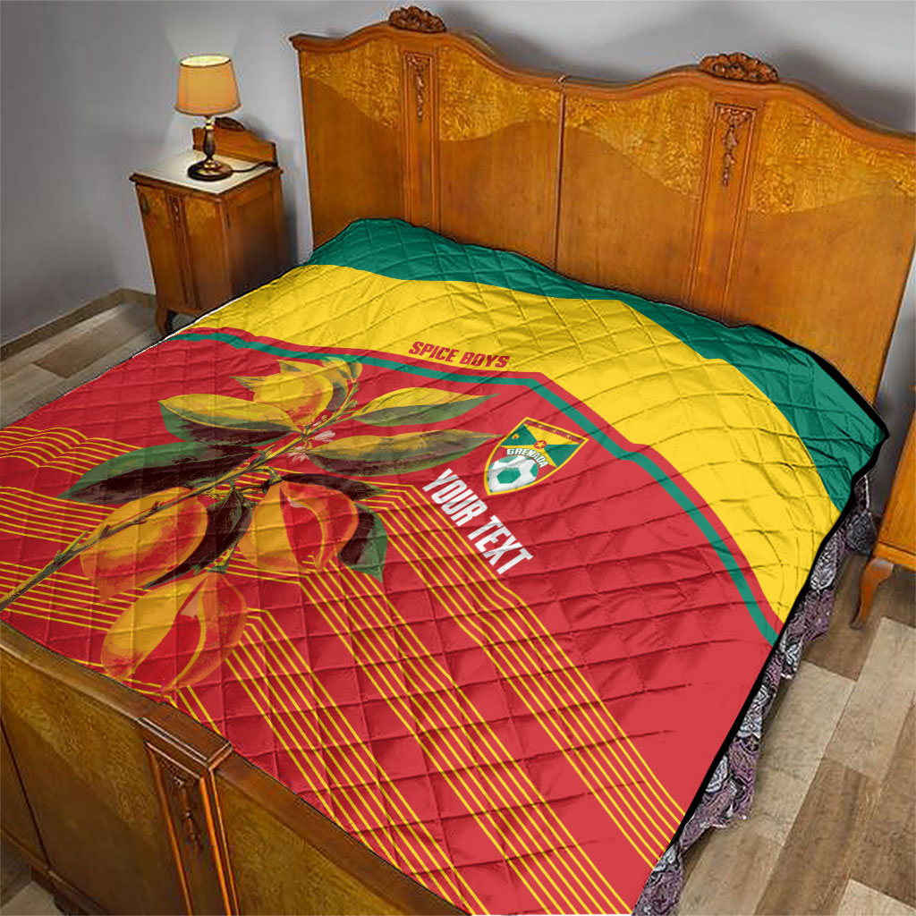 Grenada Football 2026 Custom Quilt Go Spice Boys Nutmeg Red Version