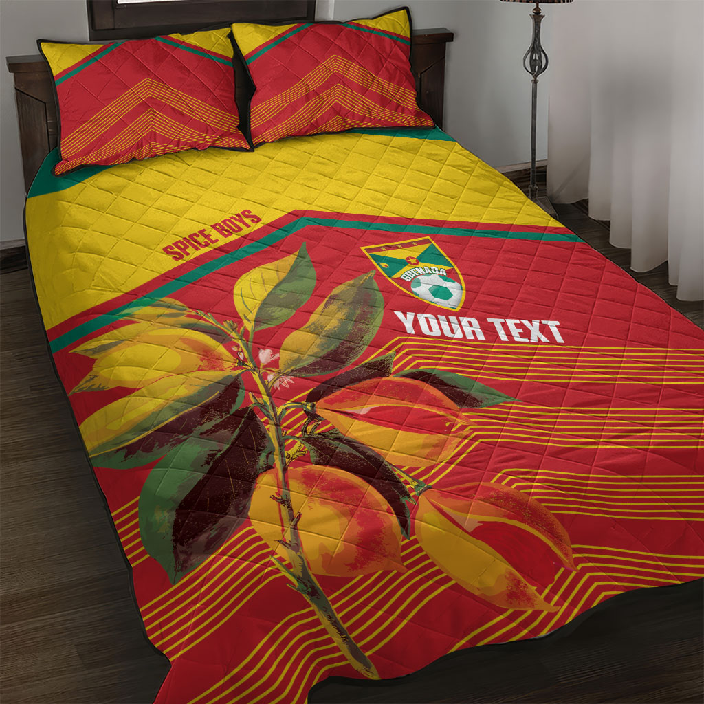 Grenada Football 2026 Custom Quilt Bed Set Go Spice Boys Nutmeg Red Version