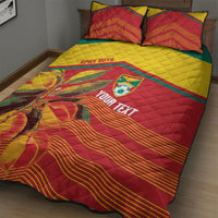 Grenada Football 2026 Custom Quilt Bed Set Go Spice Boys Nutmeg Red Version