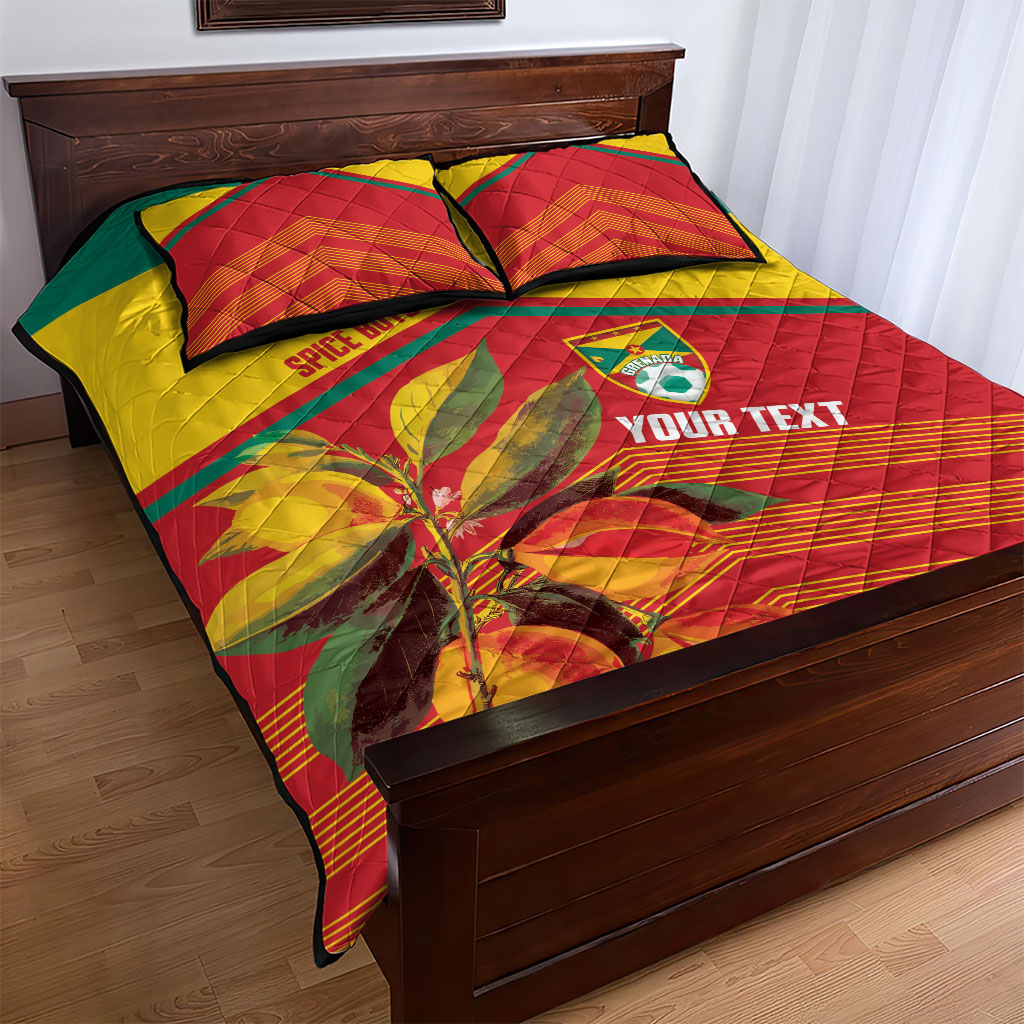 Grenada Football 2026 Custom Quilt Bed Set Go Spice Boys Nutmeg Red Version