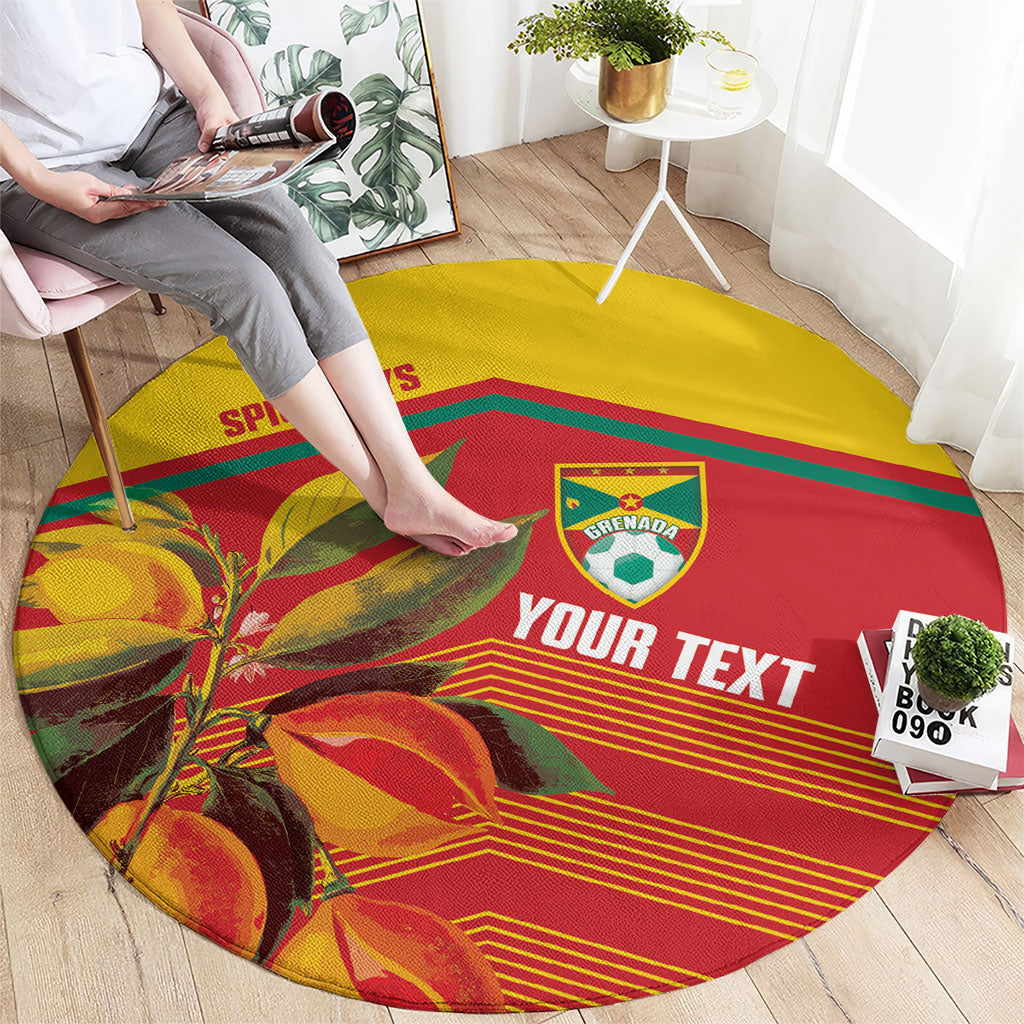 Grenada Football 2026 Custom Round Carpet Go Spice Boys Nutmeg Red Version