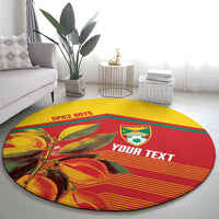 Grenada Football 2026 Custom Round Carpet Go Spice Boys Nutmeg Red Version