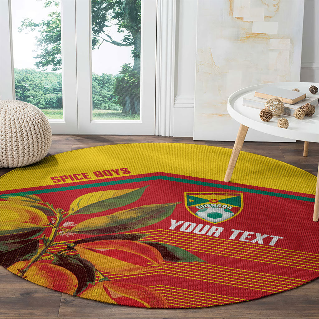 Grenada Football 2026 Custom Round Carpet Go Spice Boys Nutmeg Red Version