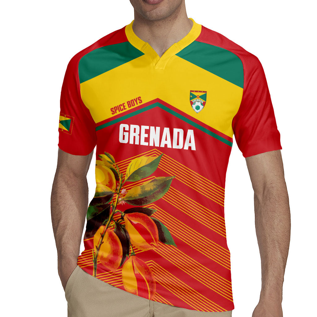 Grenada Football 2026 Custom Rugby Jersey Go Spice Boys Nutmeg Red Version