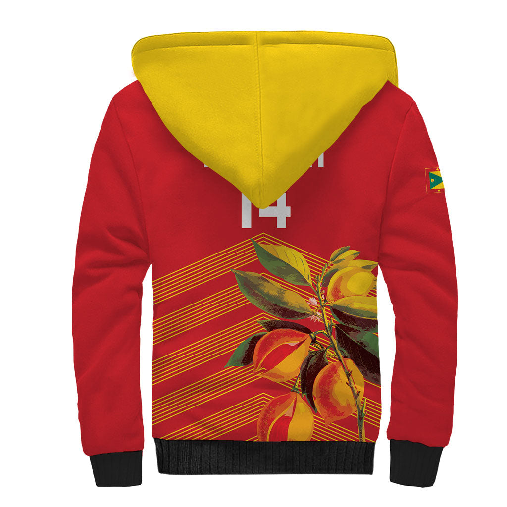 Grenada Football 2026 Custom Sherpa Hoodie Go Spice Boys Nutmeg Red Version