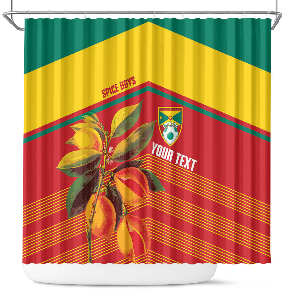 Grenada Football 2026 Custom Shower Curtain Go Spice Boys Nutmeg Red Version