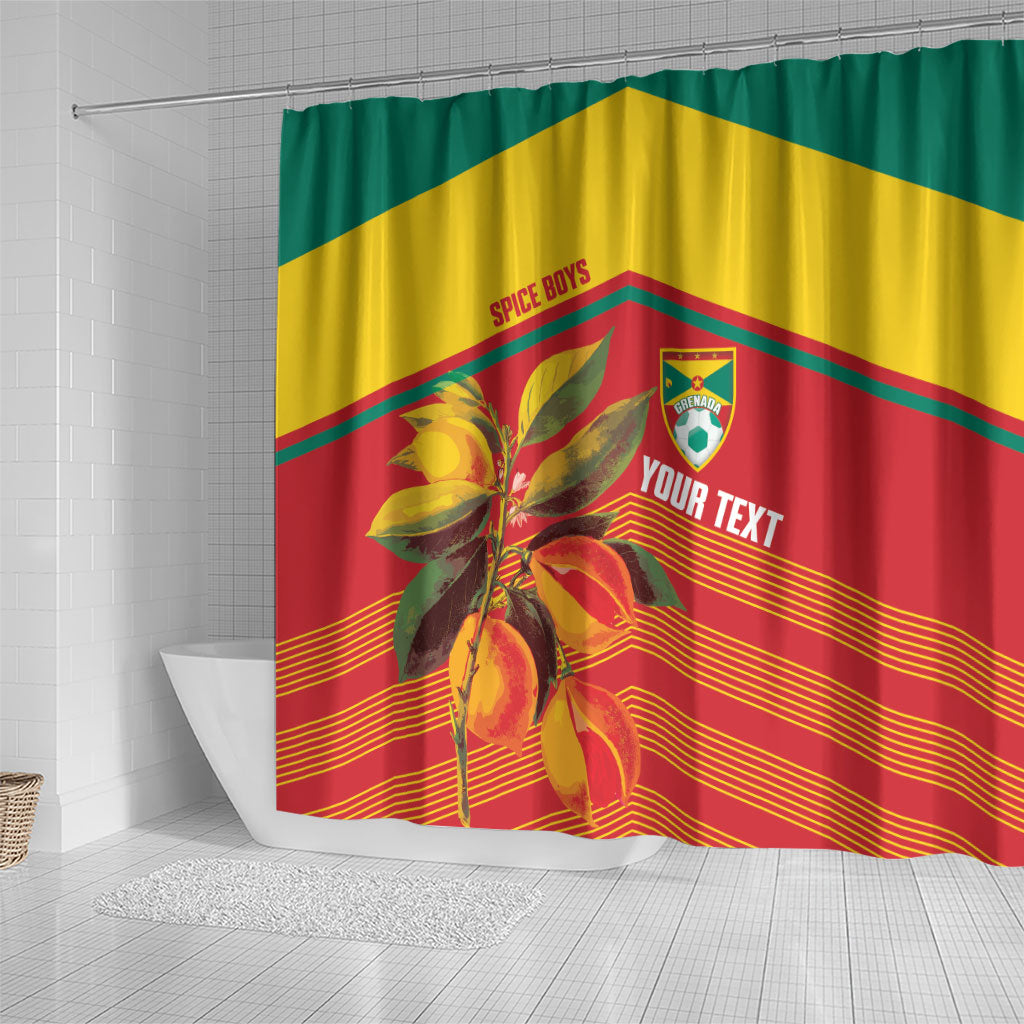 Grenada Football 2026 Custom Shower Curtain Go Spice Boys Nutmeg Red Version