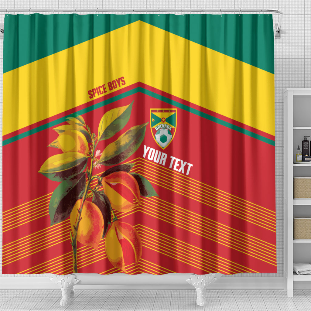 Grenada Football 2026 Custom Shower Curtain Go Spice Boys Nutmeg Red Version