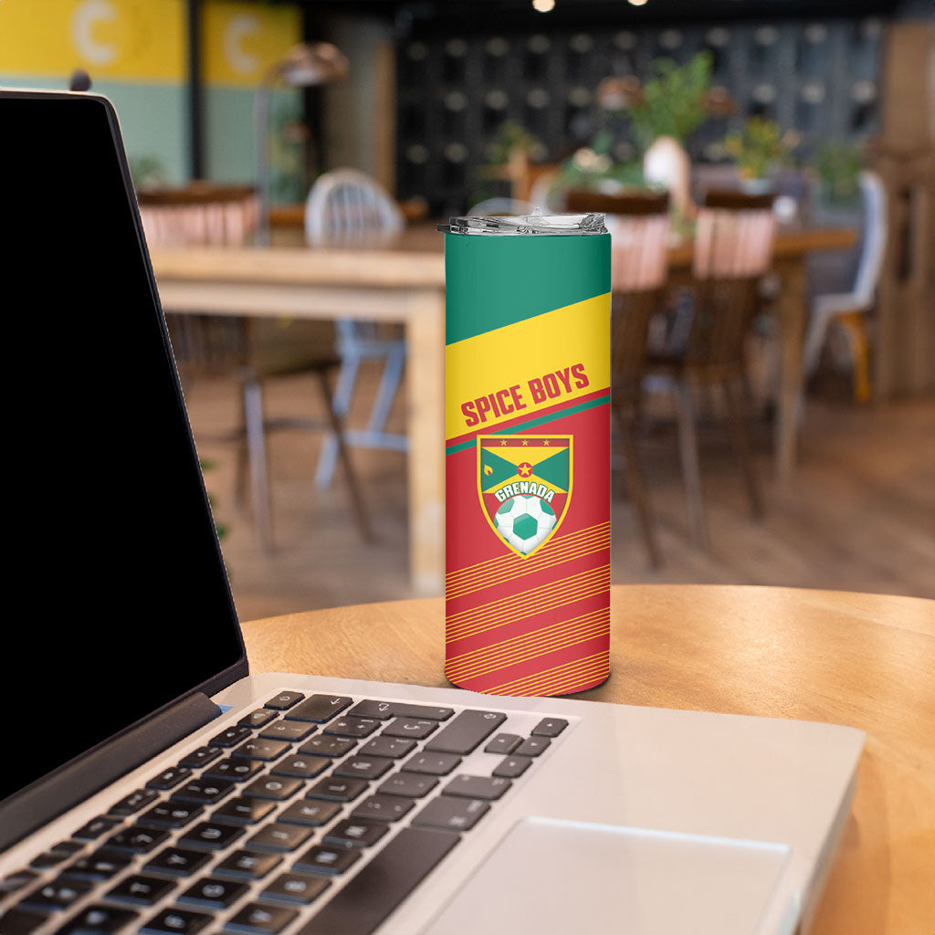 Grenada Football 2026 Custom Skinny Tumbler Go Spice Boys Nutmeg Red Version