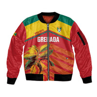 Grenada Football 2026 Custom Sleeve Zip Bomber Jacket Go Spice Boys Nutmeg Red Version