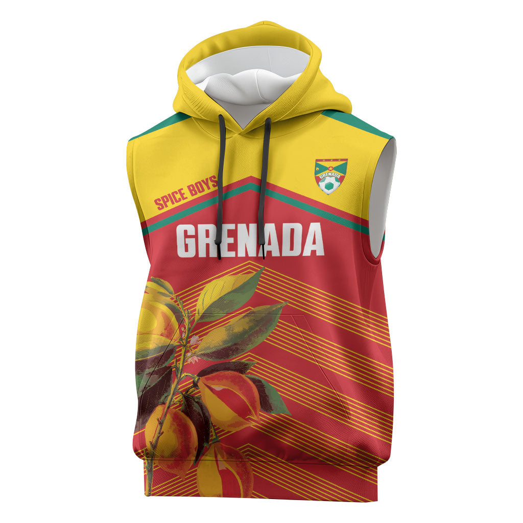 Grenada Football 2026 Custom Sleeveless Hoodie Go Spice Boys Nutmeg Red Version