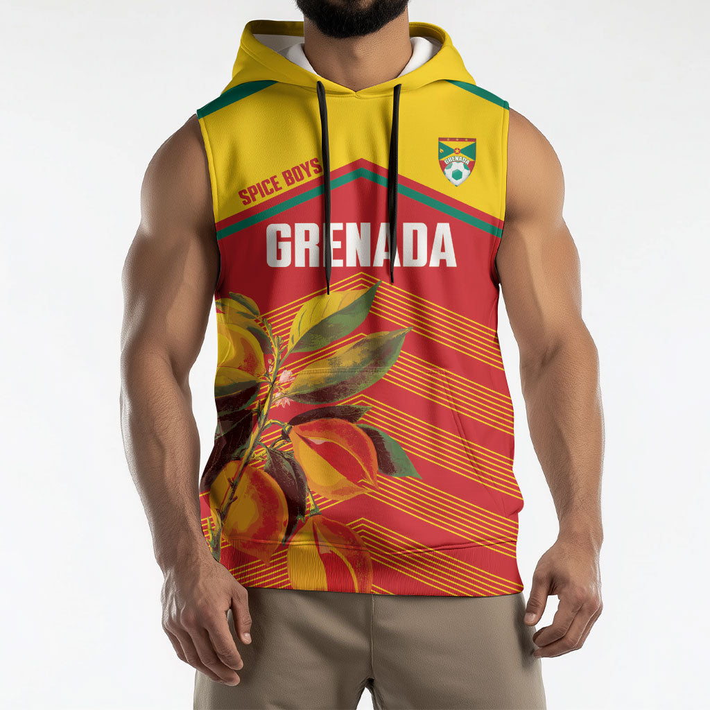 Grenada Football 2026 Custom Sleeveless Hoodie Go Spice Boys Nutmeg Red Version