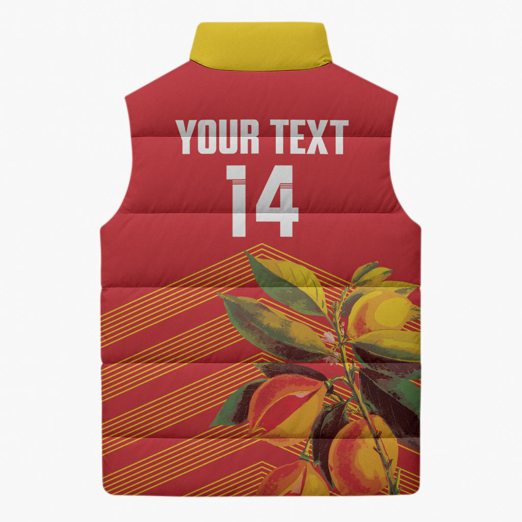 Grenada Football 2026 Custom Sleeveless Puffer Jacket Go Spice Boys Nutmeg Red Version