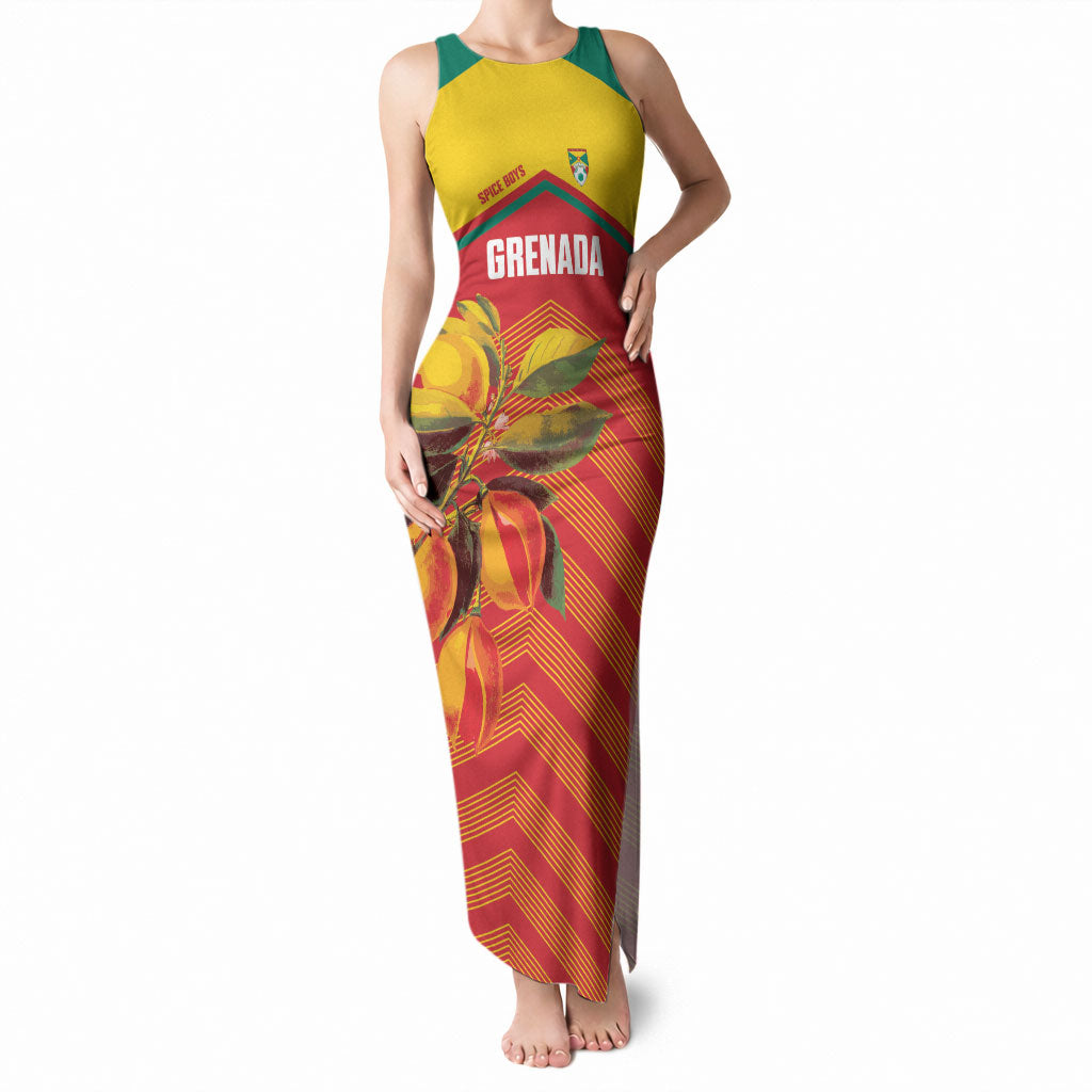 Grenada Football 2026 Custom Tank Maxi Dress Go Spice Boys Nutmeg Red Version