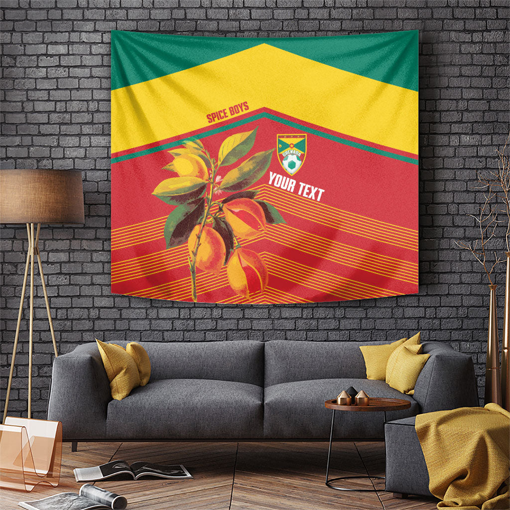 Grenada Football 2026 Custom Tapestry Go Spice Boys Nutmeg Red Version