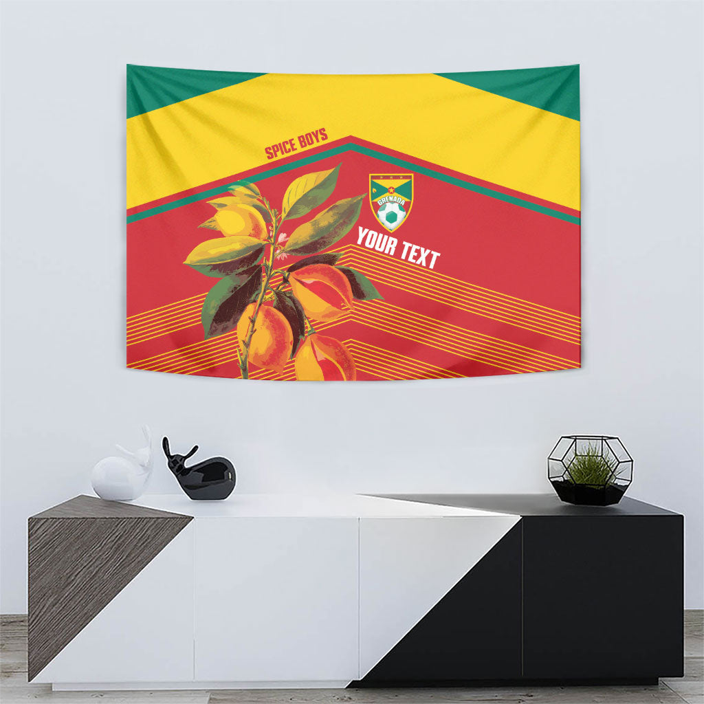 Grenada Football 2026 Custom Tapestry Go Spice Boys Nutmeg Red Version