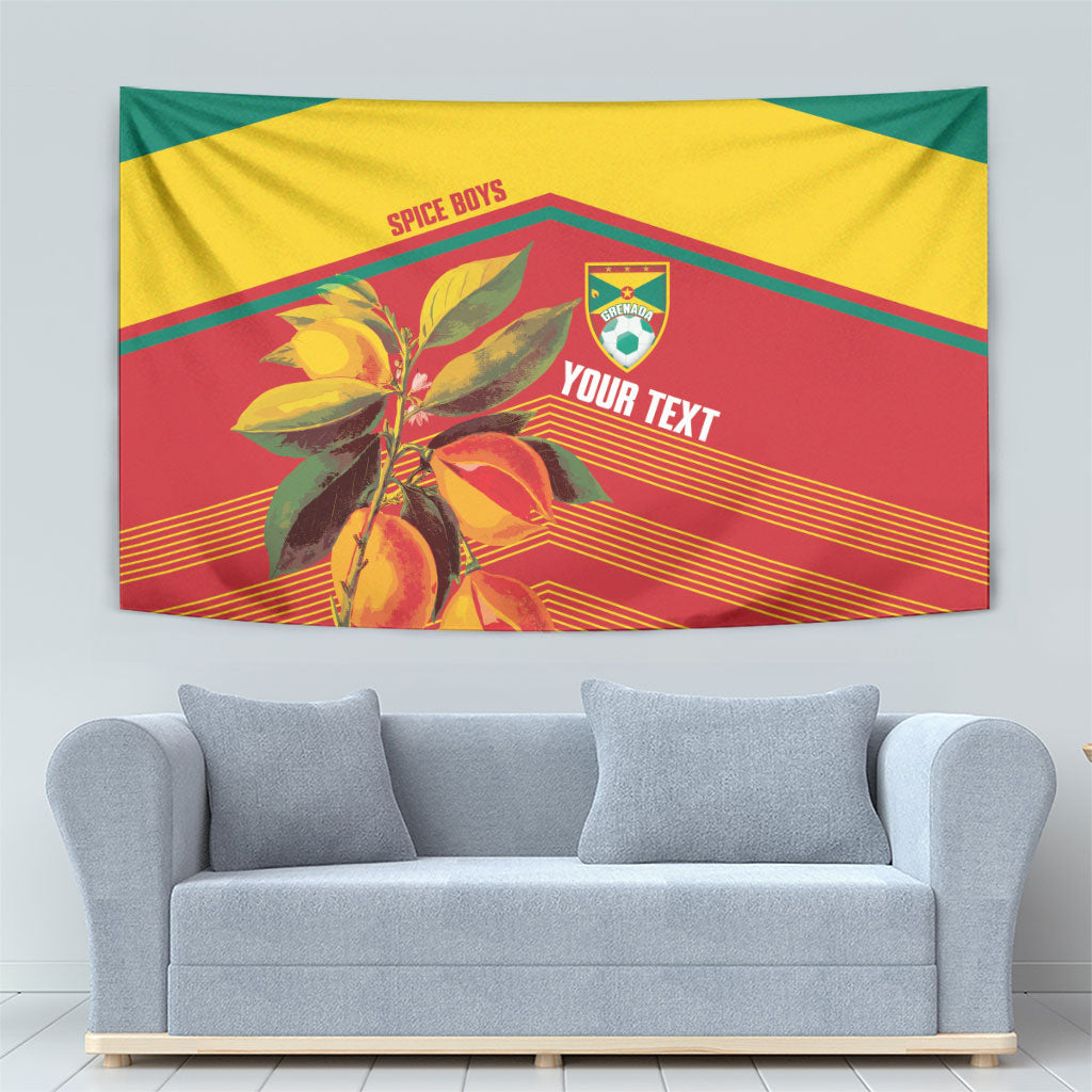 Grenada Football 2026 Custom Tapestry Go Spice Boys Nutmeg Red Version