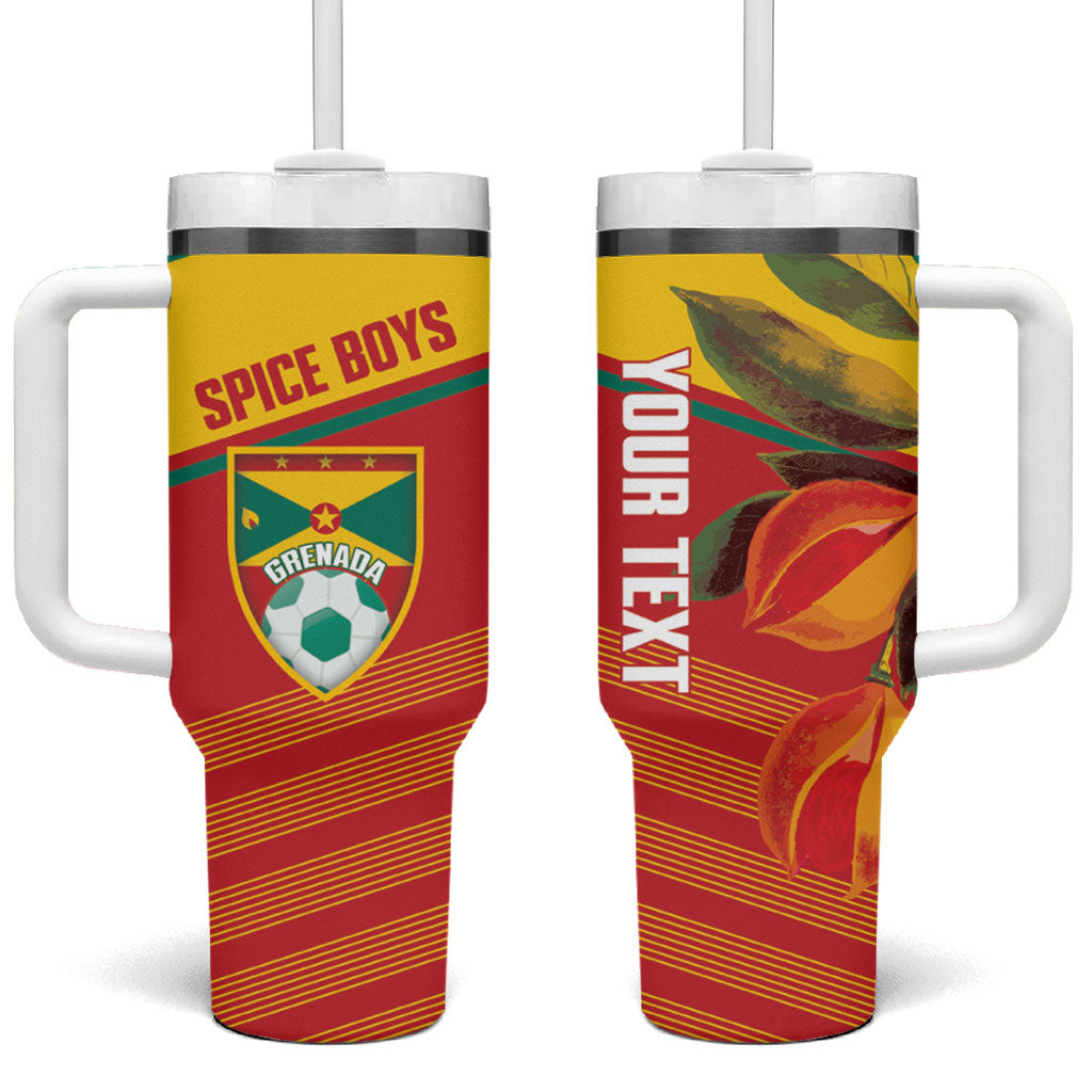 Grenada Football 2026 Custom Tumbler With Handle Go Spice Boys Nutmeg Red Version