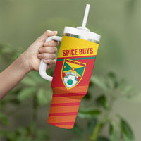 Grenada Football 2026 Custom Tumbler With Handle Go Spice Boys Nutmeg Red Version