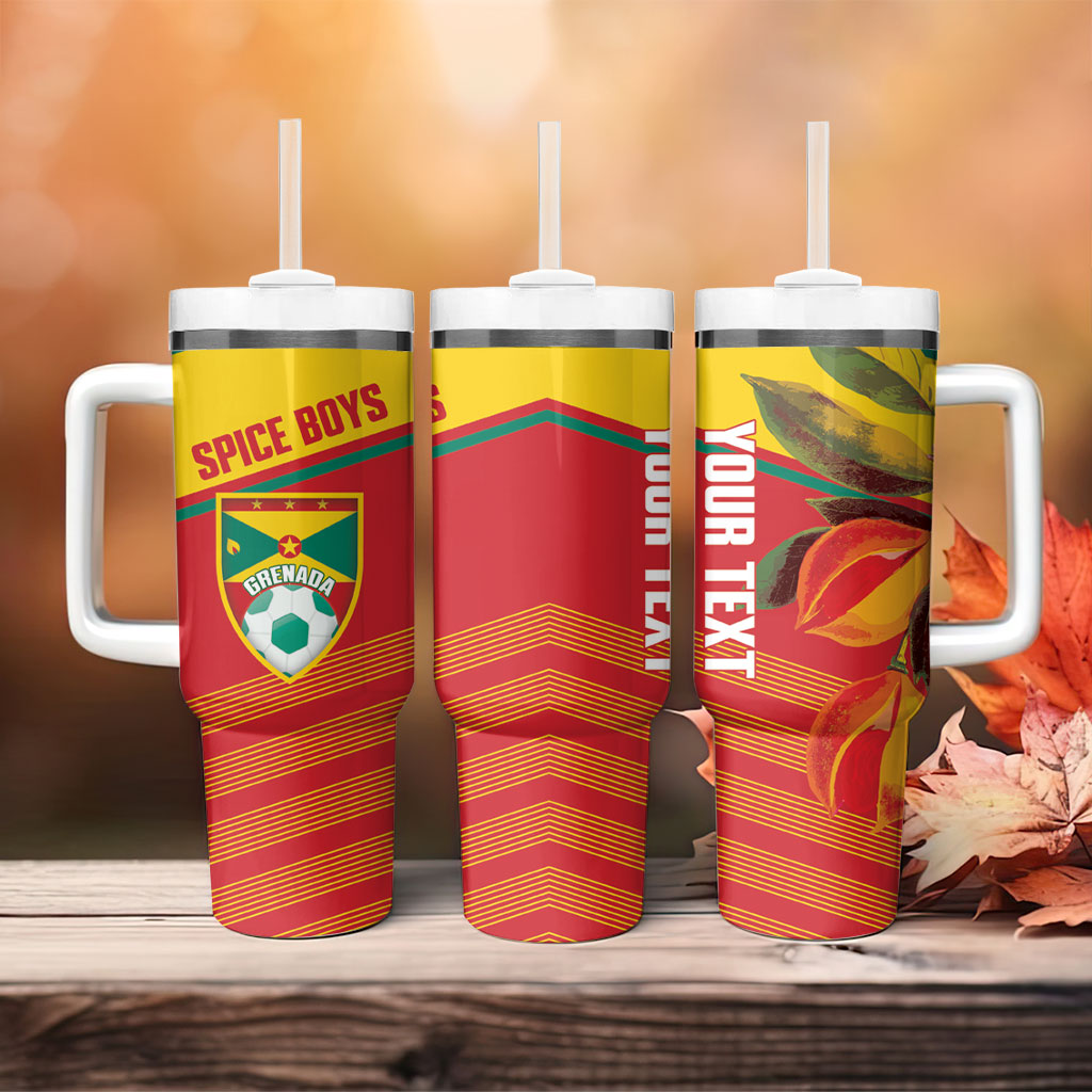 Grenada Football 2026 Custom Tumbler With Handle Go Spice Boys Nutmeg Red Version