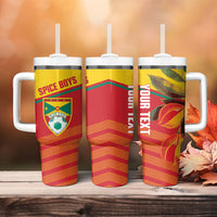 Grenada Football 2026 Custom Tumbler With Handle Go Spice Boys Nutmeg Red Version