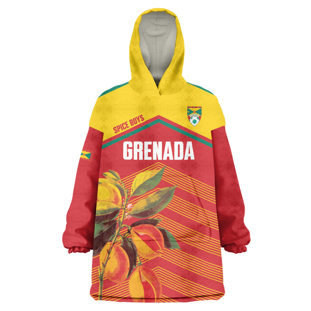 Grenada Football 2026 Custom Wearable Blanket Hoodie Go Spice Boys Nutmeg Red Version