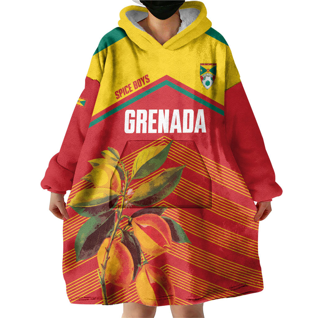 Grenada Football 2026 Custom Wearable Blanket Hoodie Go Spice Boys Nutmeg Red Version