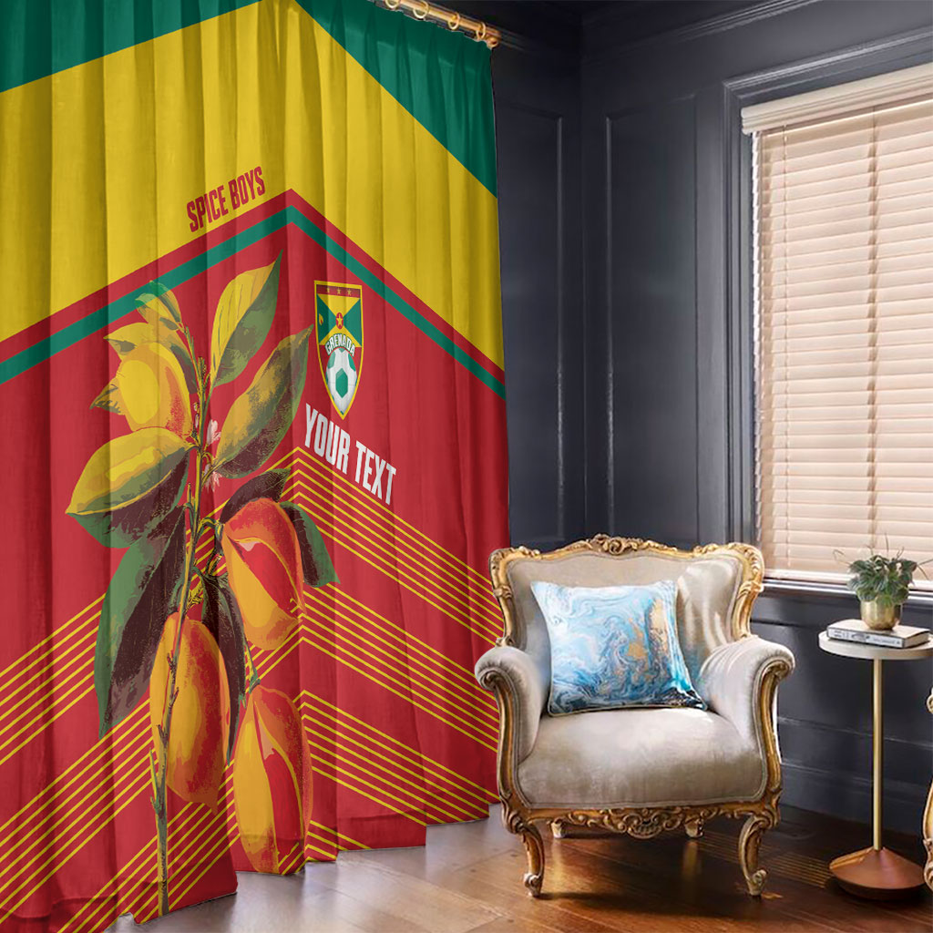 Grenada Football 2026 Custom Window Curtain Go Spice Boys Nutmeg Red Version