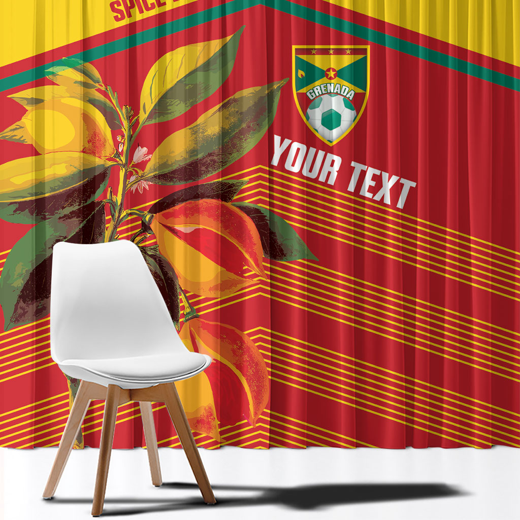 Grenada Football 2026 Custom Window Curtain Go Spice Boys Nutmeg Red Version