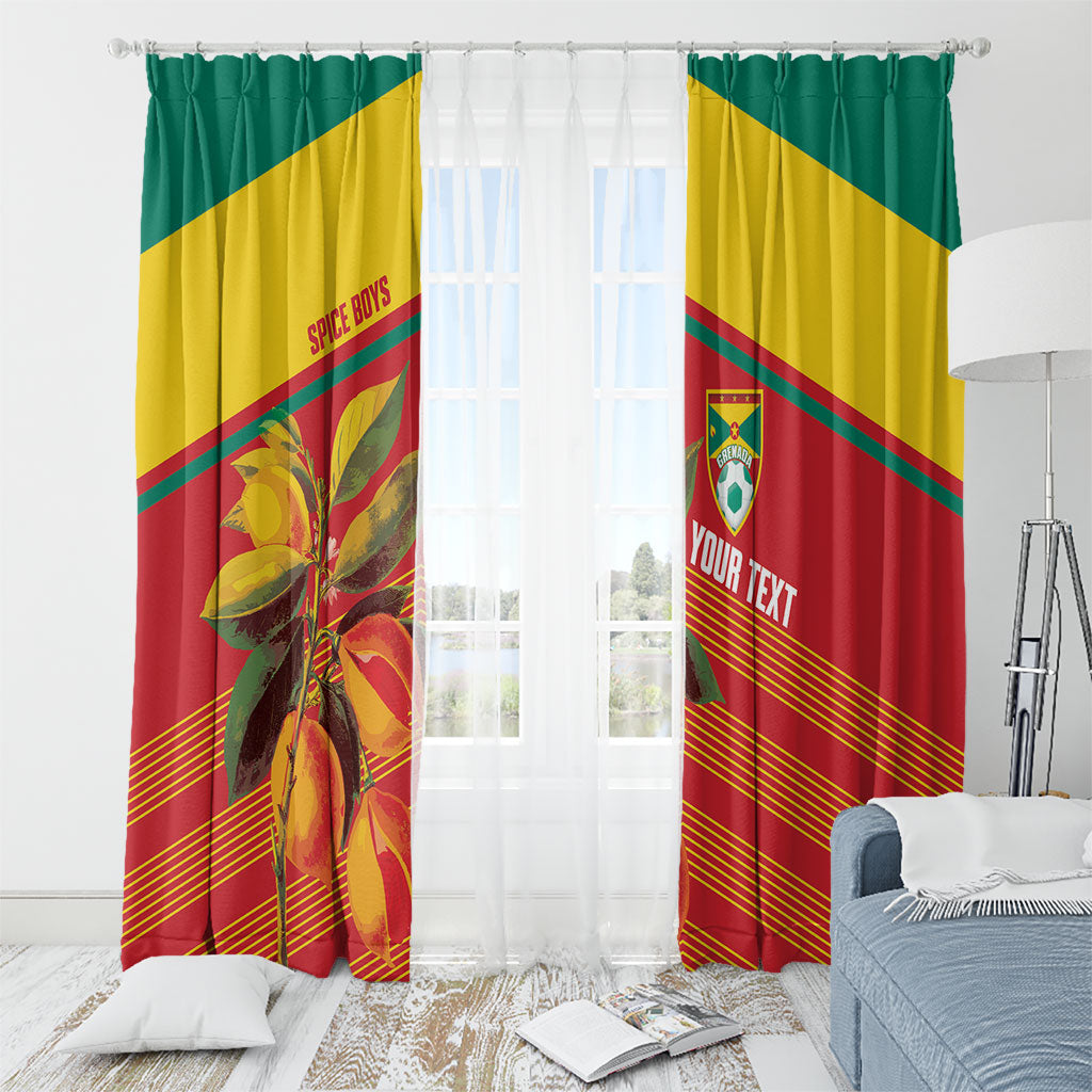 Grenada Football 2026 Custom Window Curtain Go Spice Boys Nutmeg Red Version