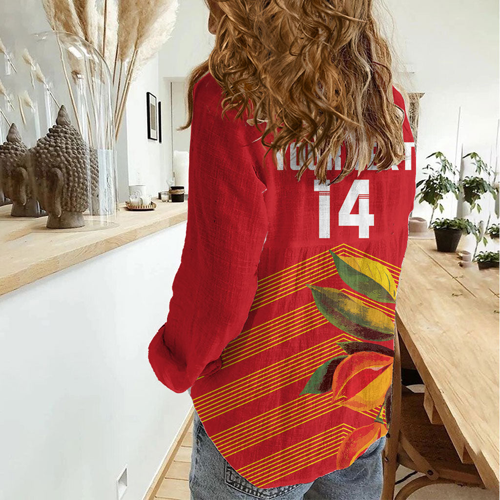 Grenada Football 2026 Custom Women Casual Shirt Go Spice Boys Nutmeg Red Version