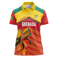 Grenada Football 2026 Custom Women Polo Shirt Go Spice Boys Nutmeg Red Version