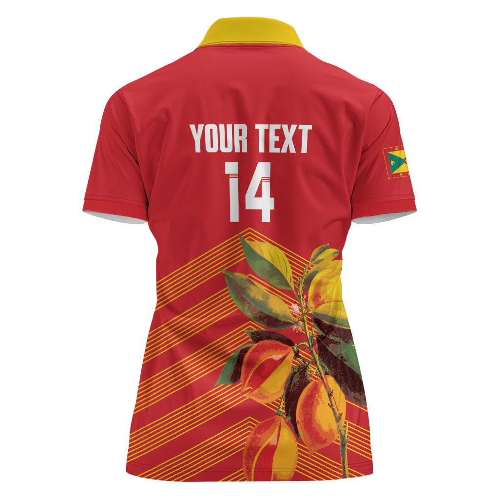 Grenada Football 2026 Custom Women Polo Shirt Go Spice Boys Nutmeg Red Version