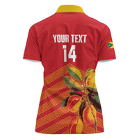 Grenada Football 2026 Custom Women Polo Shirt Go Spice Boys Nutmeg Red Version