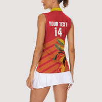 Grenada Football 2026 Custom Women Sleeveless Polo Shirt Go Spice Boys Nutmeg Red Version