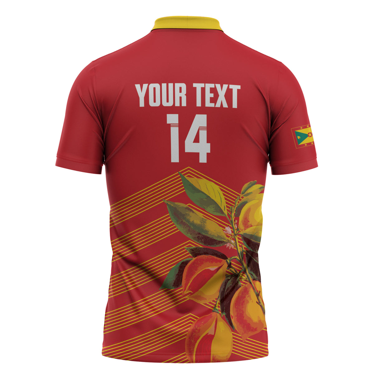 Grenada Football 2026 Custom Zipper Polo Shirt Go Spice Boys Nutmeg Red Version