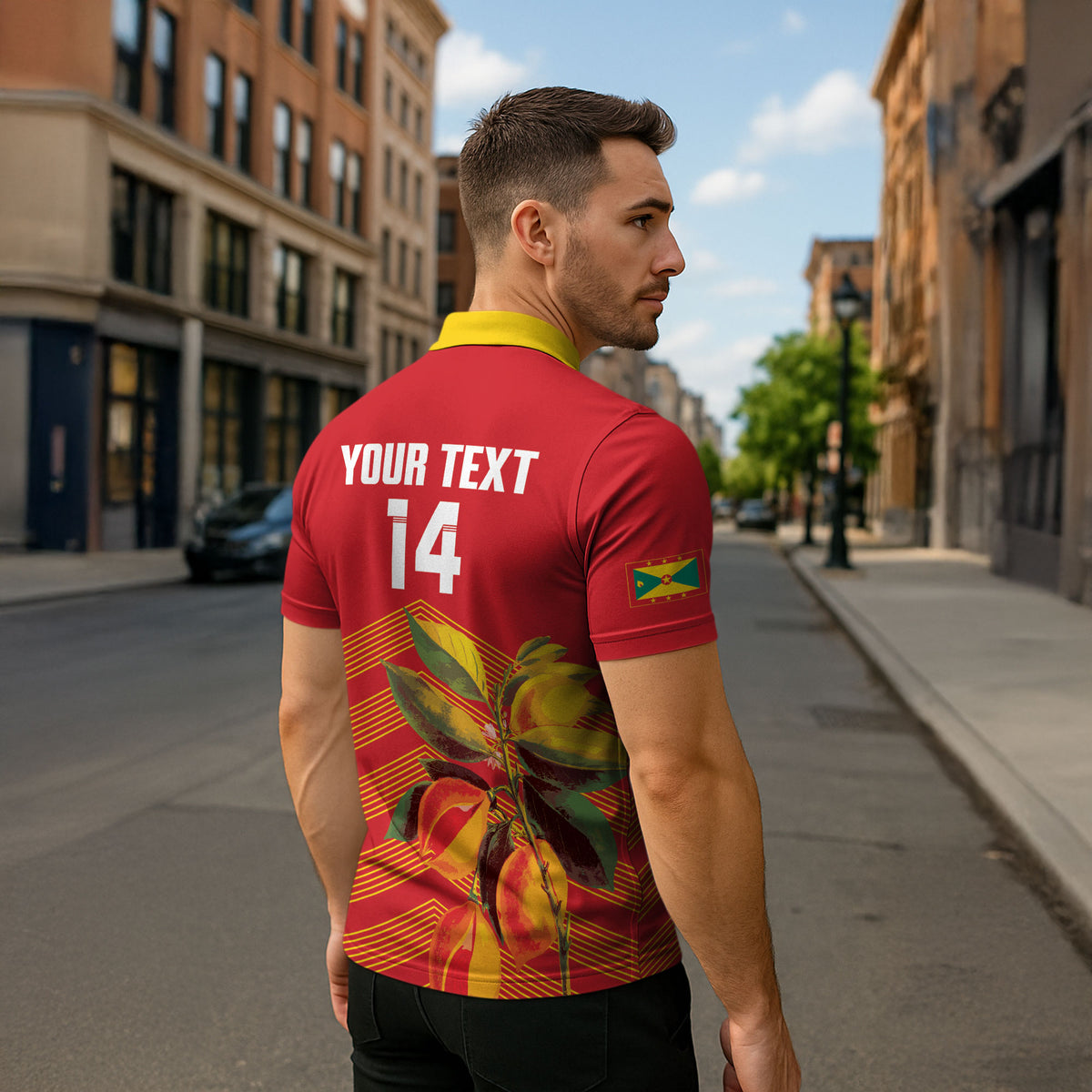Grenada Football 2026 Custom Zipper Polo Shirt Go Spice Boys Nutmeg Red Version
