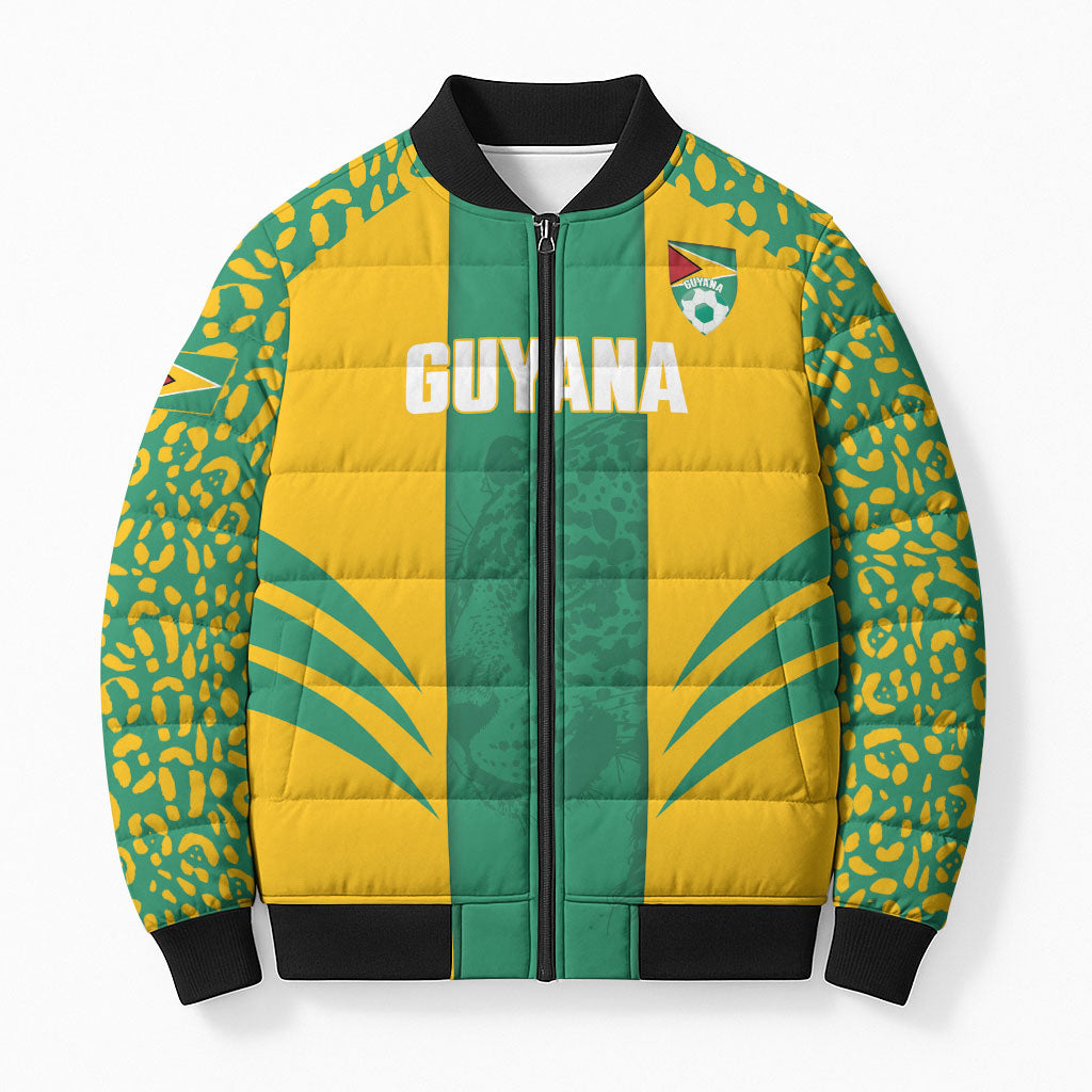 Guyana Football 2026 Custom Bomber Puffer Jacket Come On Golden Jaguars