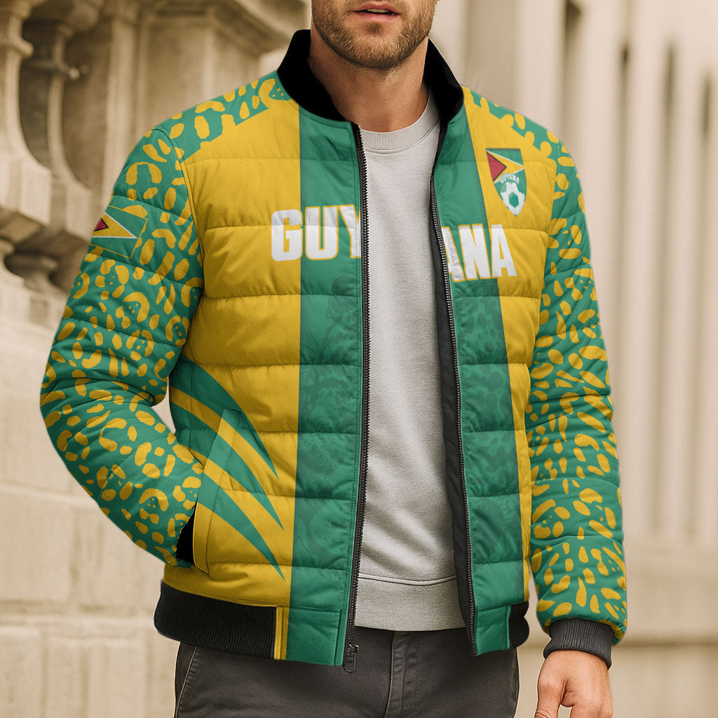 Guyana Football 2026 Custom Bomber Puffer Jacket Come On Golden Jaguars